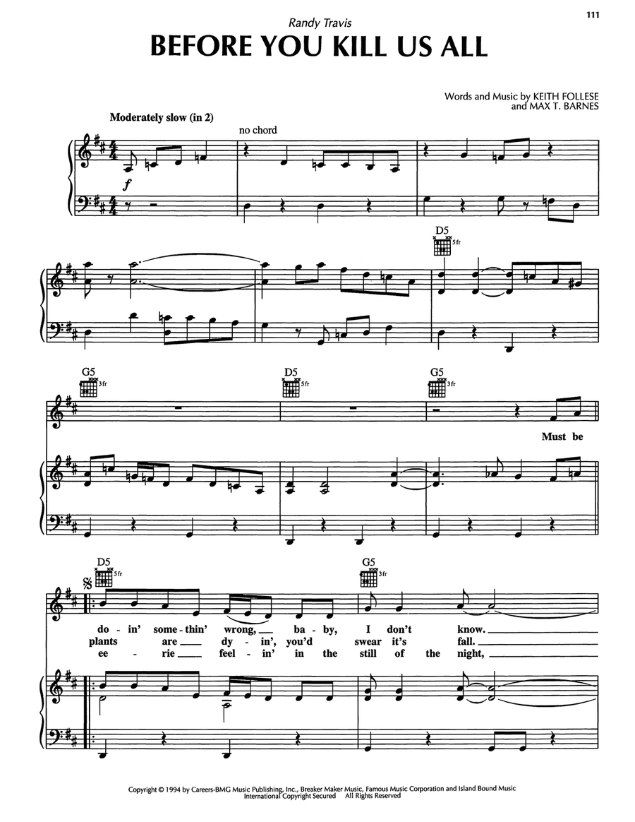 Before You Kill Us All Before You Kill Us All Piano, Vocal, Guitar scores gallery preview page 1