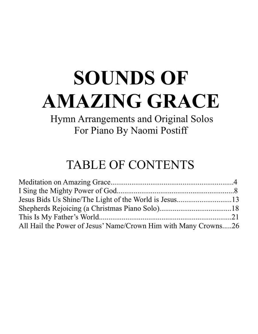 Sounds of Amazing Grace; Hymns Arrangements and Original Solos for Piano Piano Solo scores gallery preview page 3