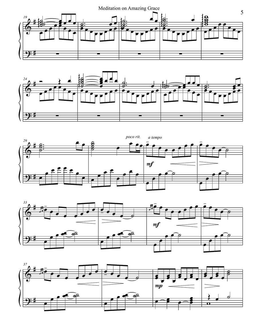 Sounds of Amazing Grace; Hymns Arrangements and Original Solos for Piano Piano Solo scores gallery preview page 5