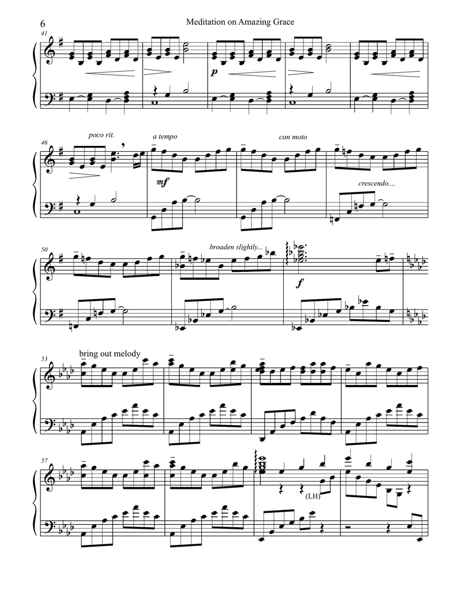 Sounds of Amazing Grace; Hymns Arrangements and Original Solos for Piano Piano Solo scores gallery preview page 6