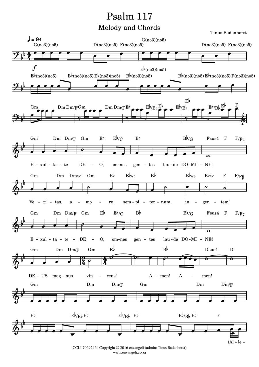 Psalm 117 Psalm 117 Piano Solo scores gallery preview page 1
