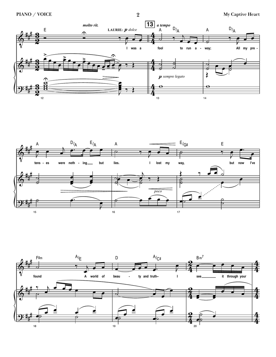 My Captive Heart from Jo - The Little Women Musical Piano, Vocal scores gallery preview page 3
