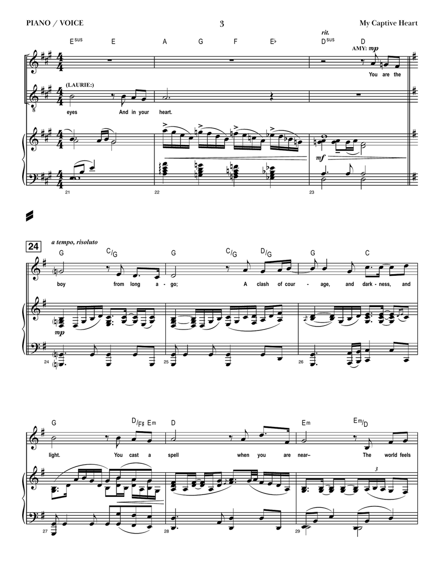 My Captive Heart from Jo - The Little Women Musical Piano, Vocal scores gallery preview page 4