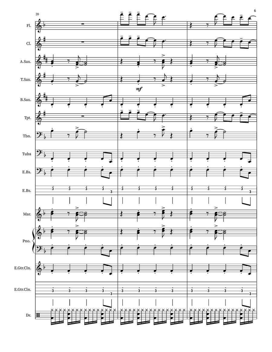 Crazy Train Crazy Train Marching Band scores gallery preview page 6