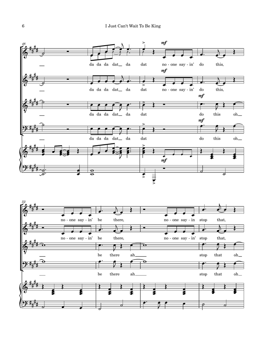 I Just Can't Wait To Be King 4-Part scores gallery preview page 6