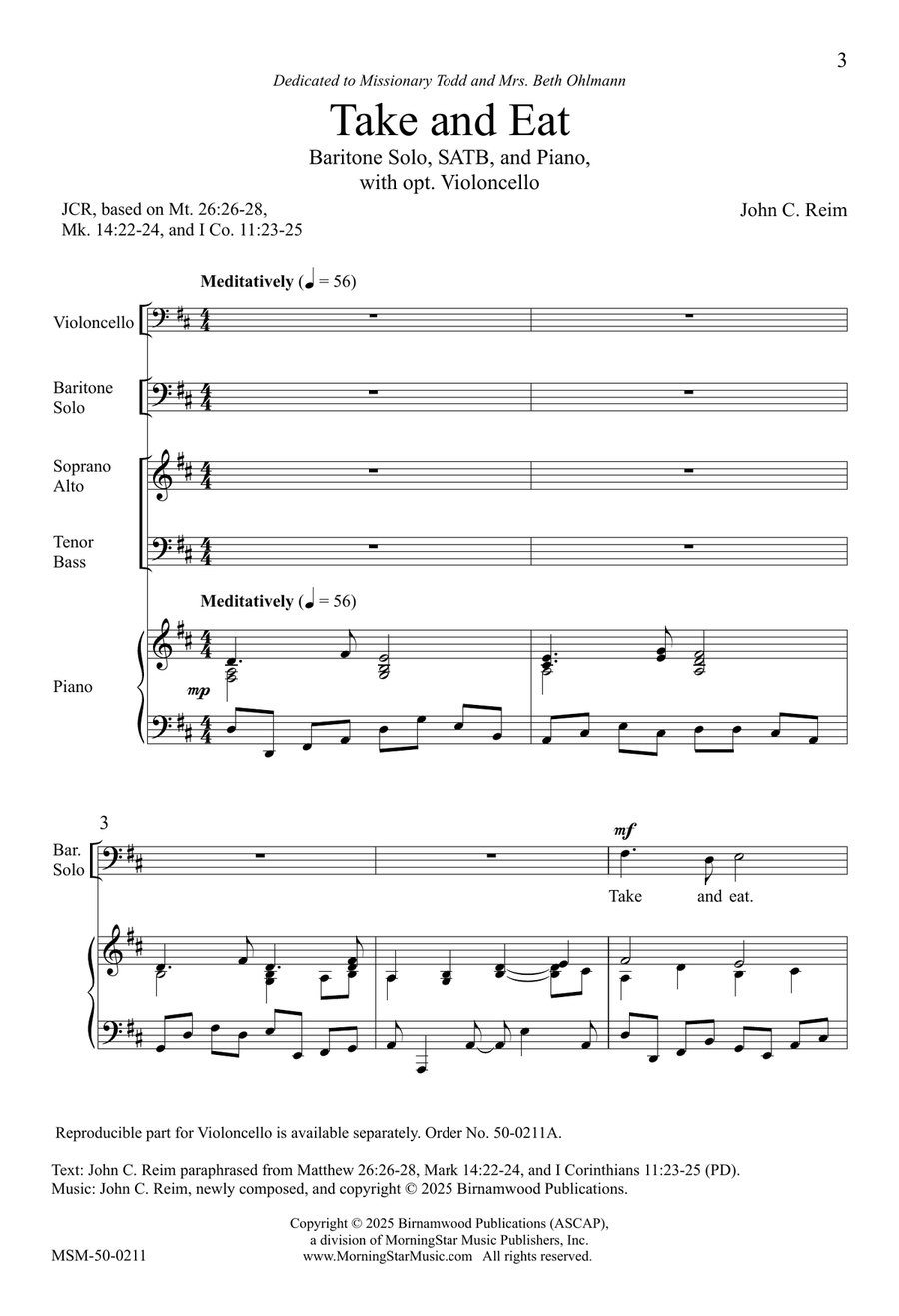 Take and Eat Take and Eat 4-Part scores gallery preview page 3