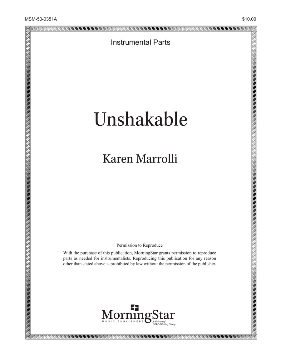 Unshakable (Downloadable Violin/Cello Parts) Choir scores gallery preview page 1