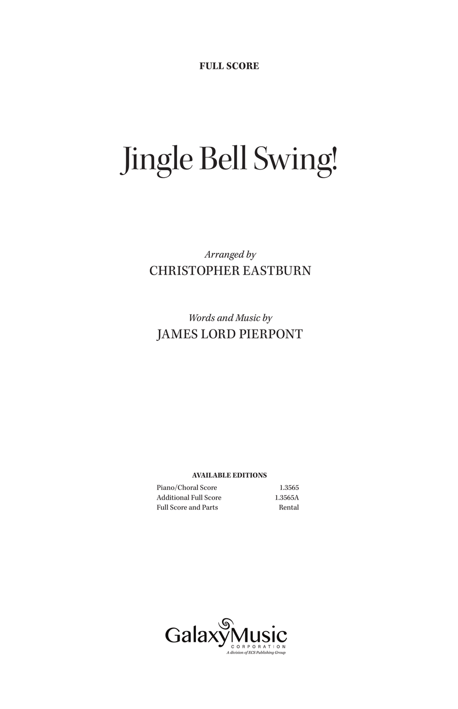 Jingle Bell Swing! (Downloadable Additional Full Score) Choir scores gallery preview page 1