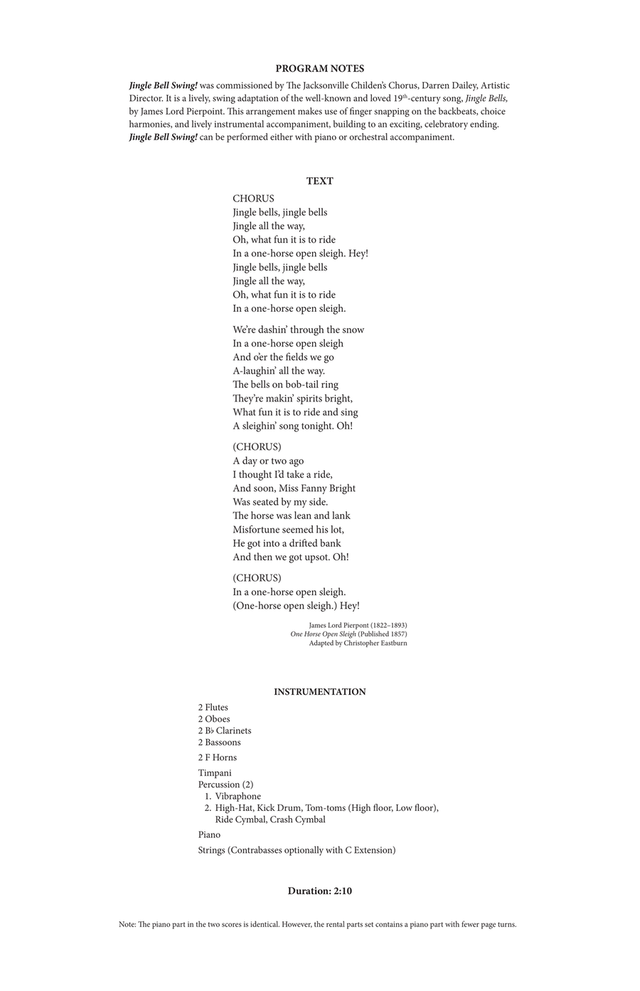 Jingle Bell Swing! (Downloadable Additional Full Score) Choir scores gallery preview page 2