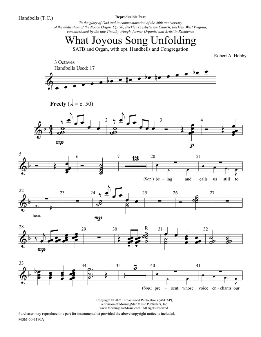 What Joyous Song Unfolding (Downloadable Handbell Parts) Choir scores gallery preview page 2
