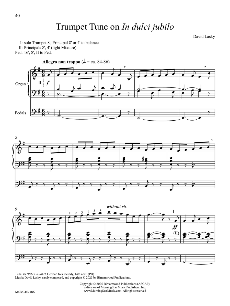 Trumpet Tune on In dulci jubilo Trumpet scores gallery preview page 1