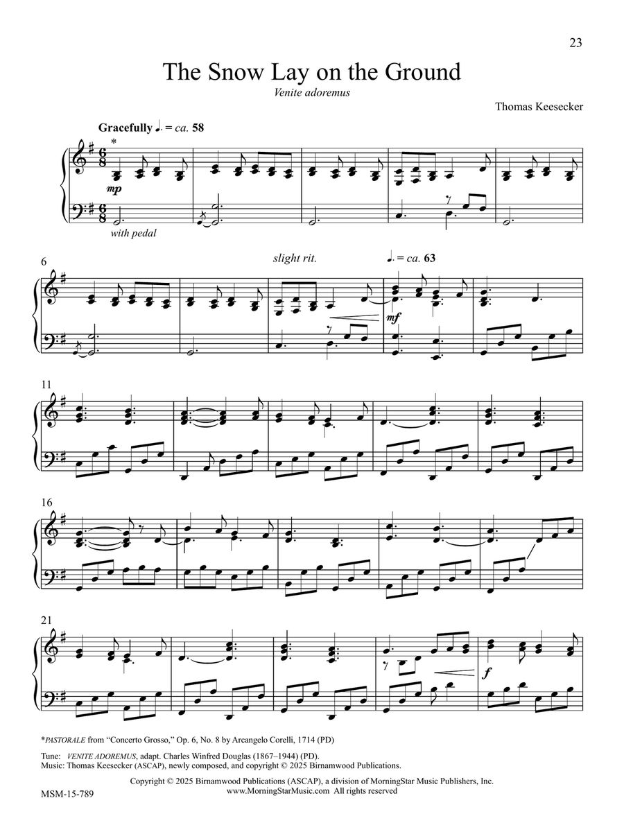 The Snow Lay on the Ground Piano Solo scores gallery preview page 1
