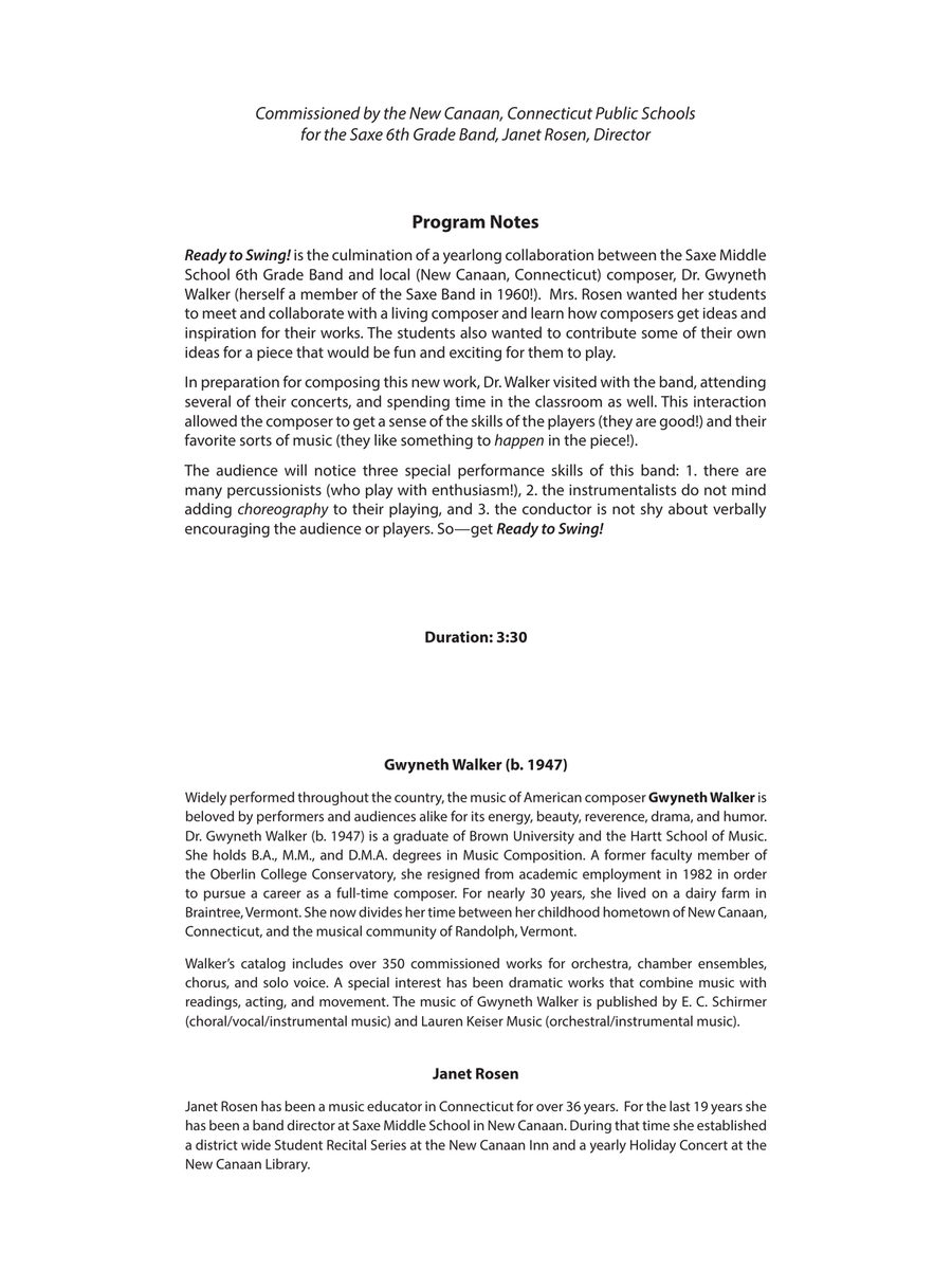 Ready to Swing (Downloadable Additional Full Score) Concert Band scores gallery preview page 3
