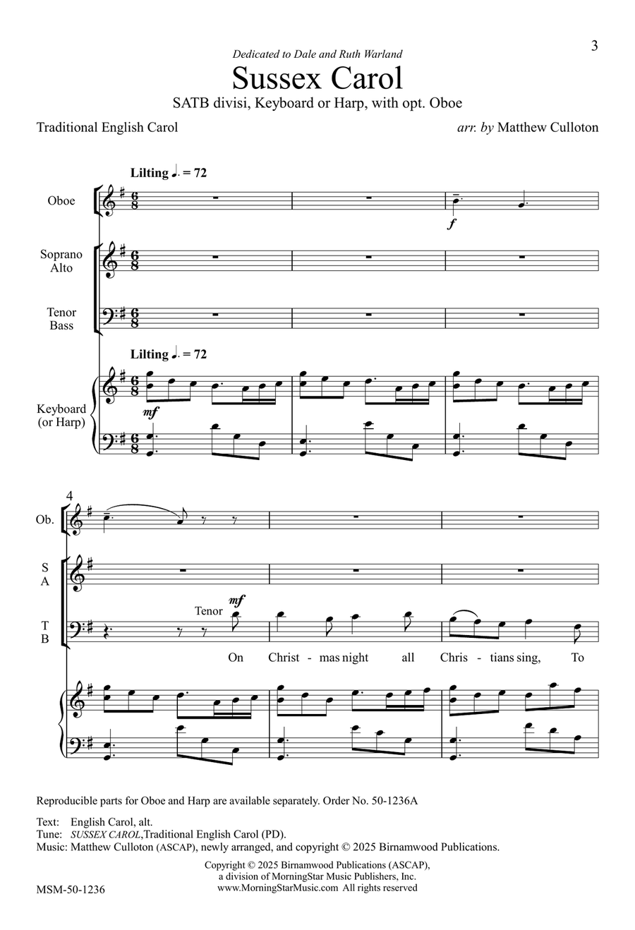 Sussex Carol Sussex Carol Divisi scores gallery preview page 3