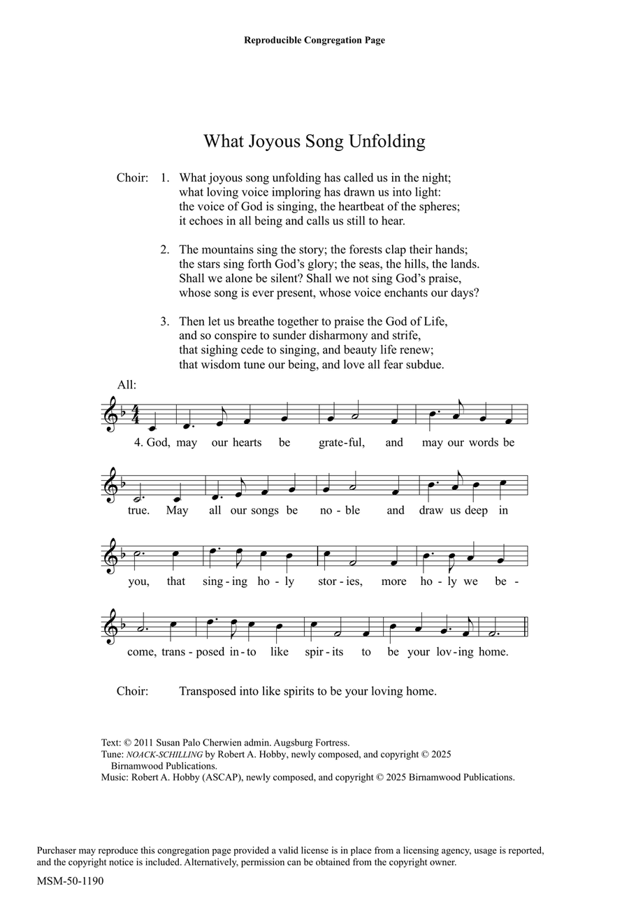 What Joyous Song Unfolding 4-Part scores gallery preview page 1