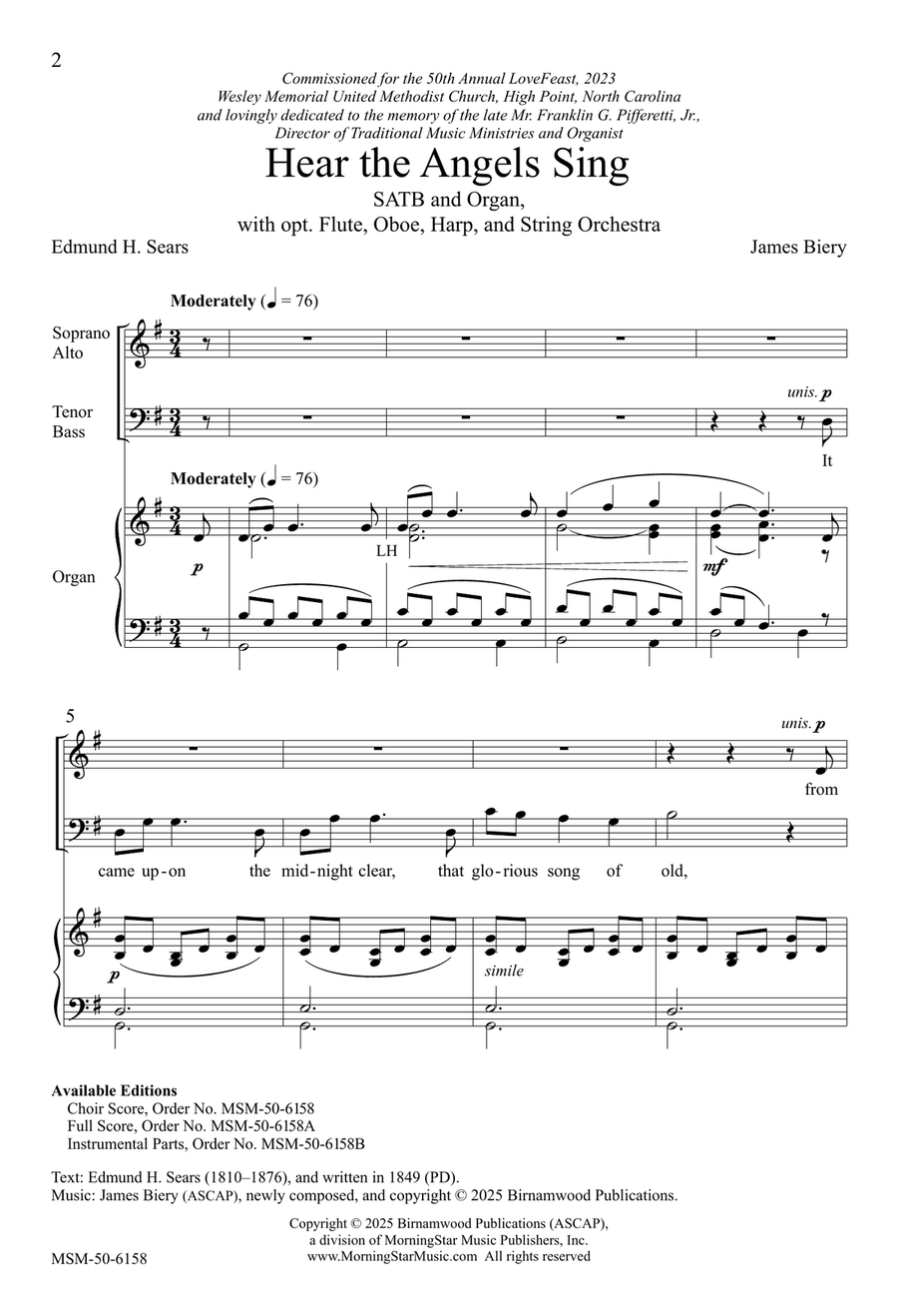Hear the Angels Sing Hear the Angels Sing 4-Part scores gallery preview page 2