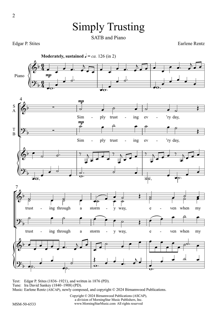 Simply Trusting Simply Trusting 4-Part scores gallery preview page 2