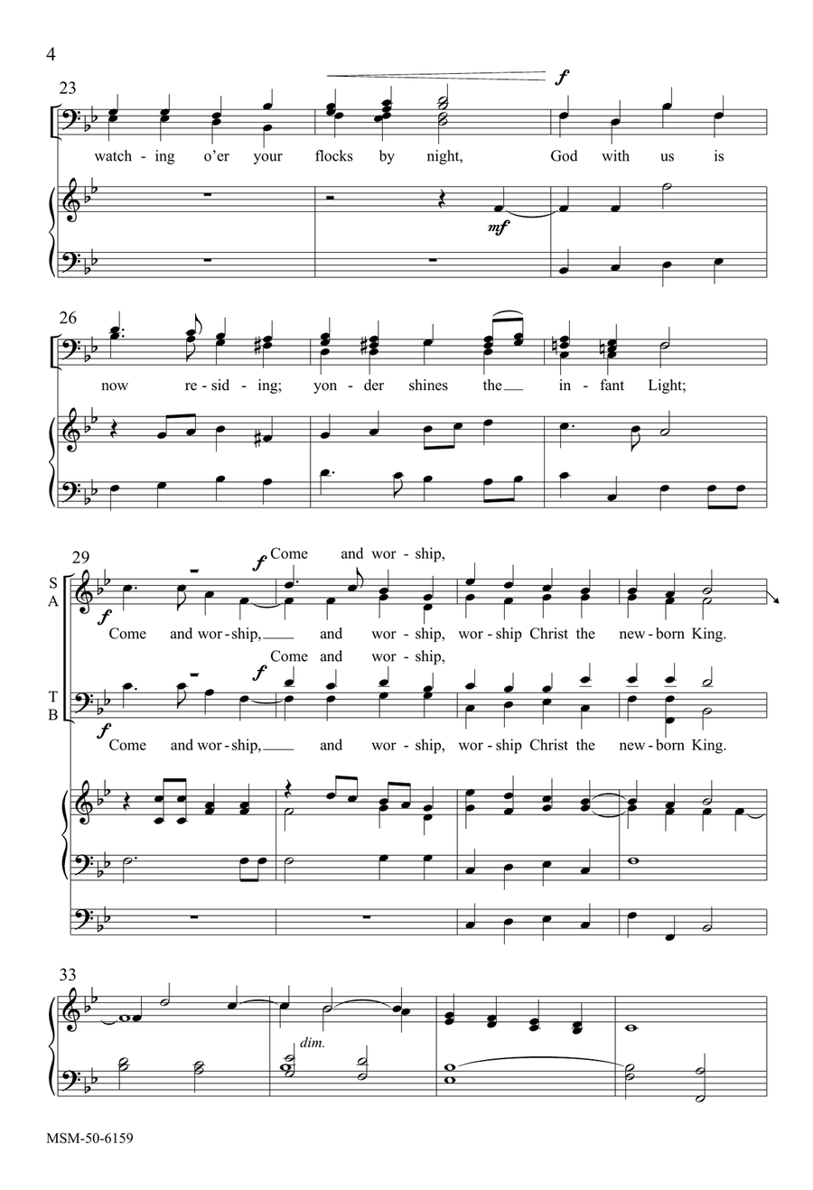 Angels from the Realms of Glory 4-Part scores gallery preview page 4