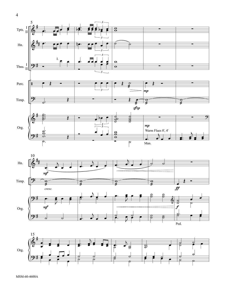 Lo! He Comes with Clouds Descending (Downloadable Brass Full Score) Choir scores gallery preview page 6