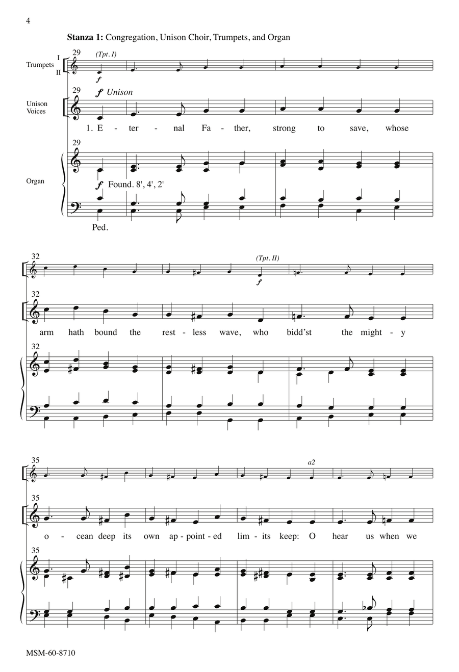 Eternal Father, Strong to Save 4-Part scores gallery preview page 4