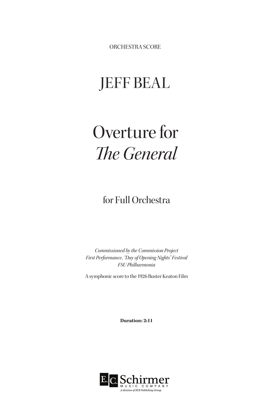 Overture for The General (Downloadable Additional Full Orchestra Score) Chamber Orchestra scores gallery preview page 3