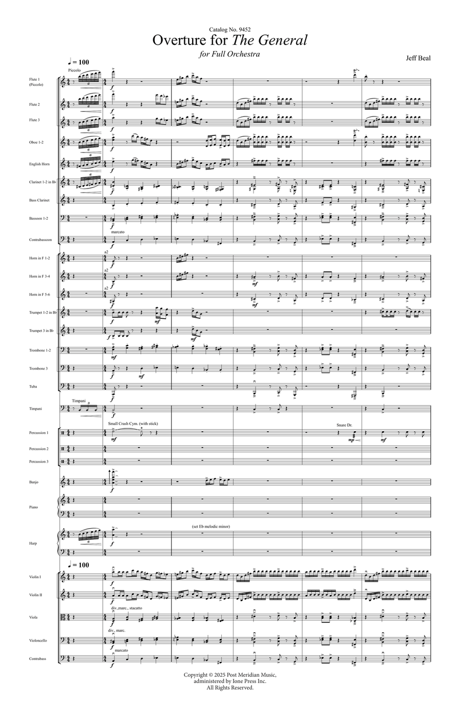 Overture for The General (Downloadable Additional Full Orchestra Score) Chamber Orchestra scores gallery preview page 5