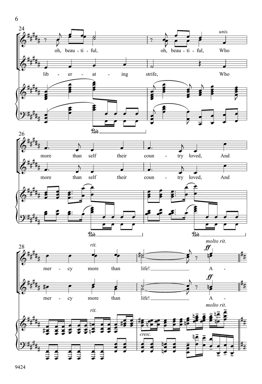 America the Beautiful SSAA - Digital Sheet Music page 6