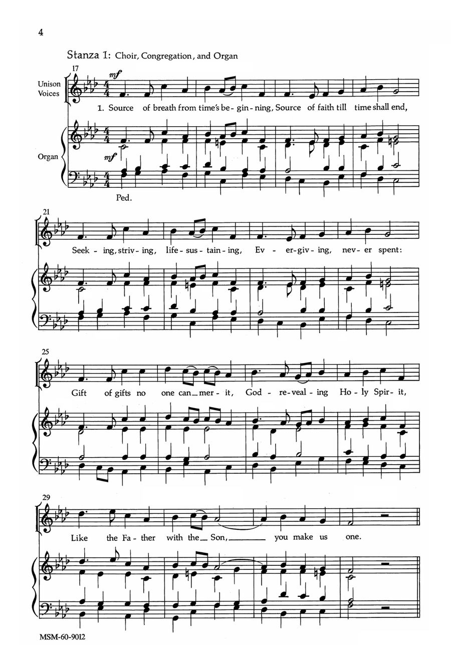 Source of Breath from Time's Beginning 4-Part scores gallery preview page 4