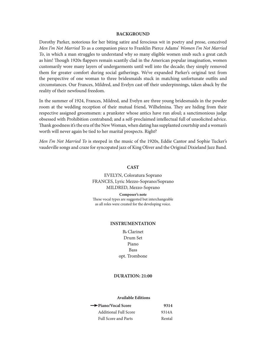 Men I'm Not Married To (Downloadable Piano/Vocal Score) B-Flat Clarinet scores gallery preview page 4
