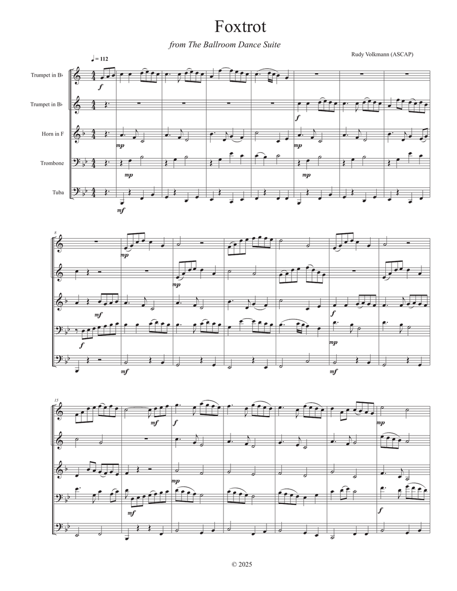 Foxtrot - from The Ballroom Dance Suite Brass Quintet scores gallery preview page 2