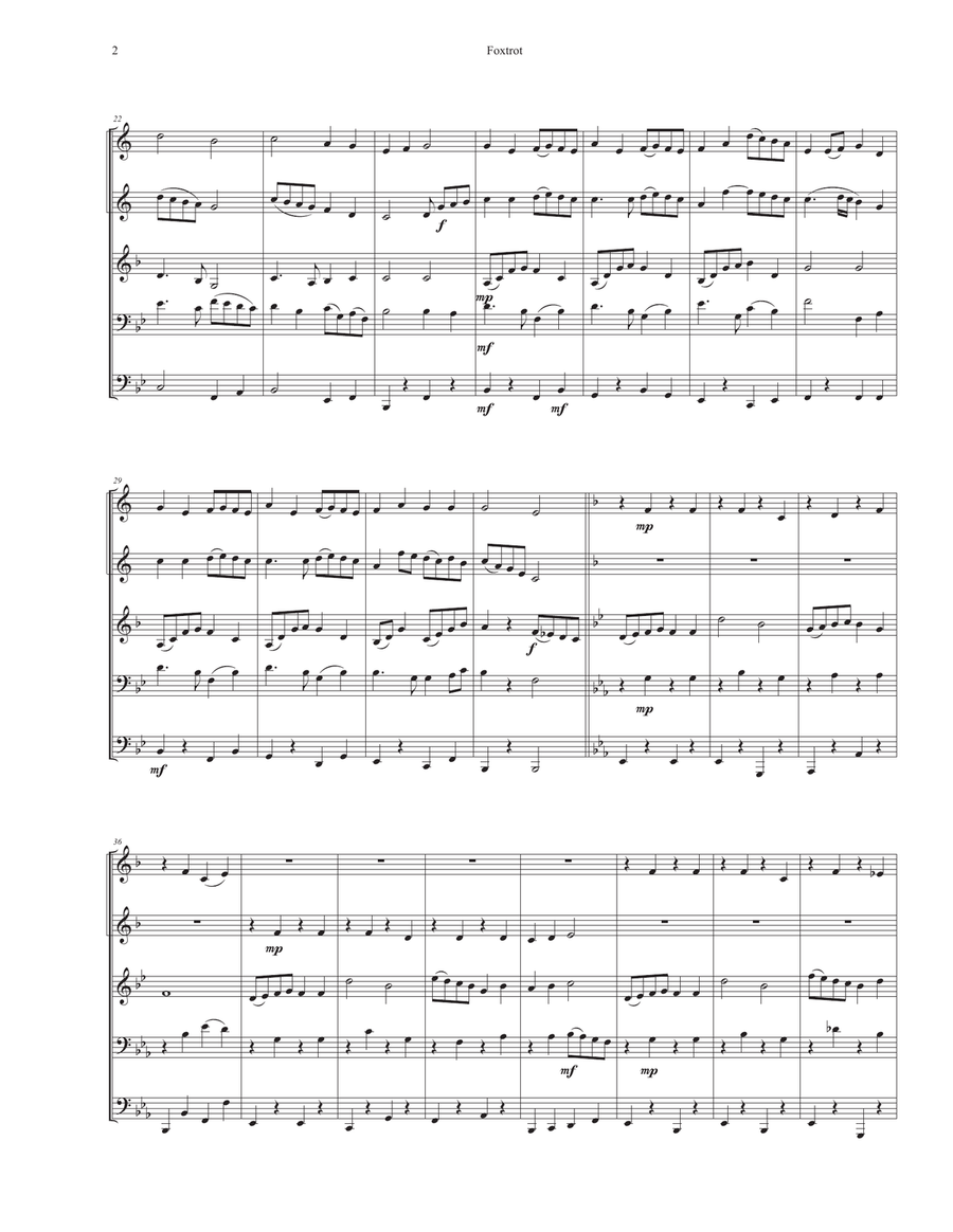 Foxtrot - from The Ballroom Dance Suite Brass Quintet scores gallery preview page 3