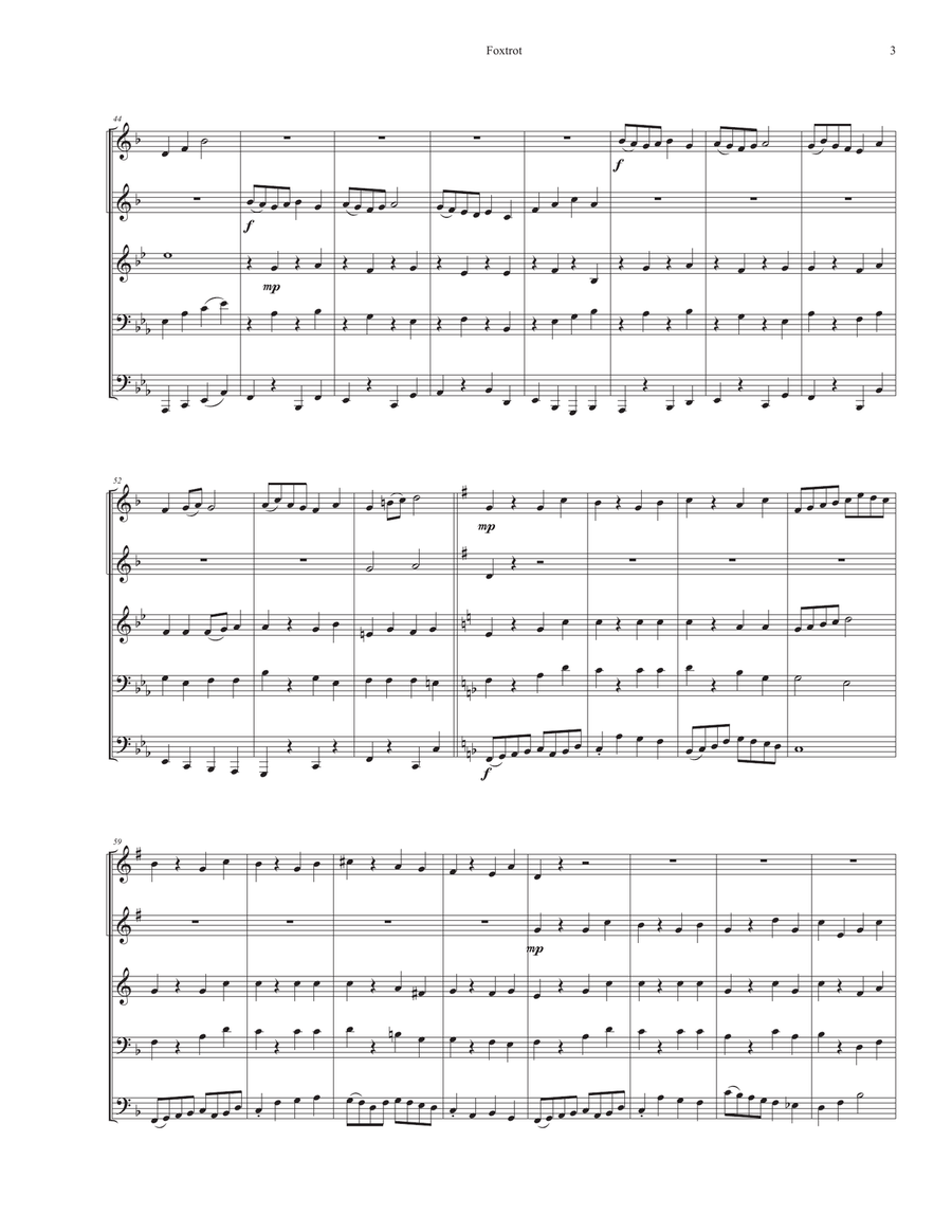 Foxtrot - from The Ballroom Dance Suite Brass Quintet scores gallery preview page 4