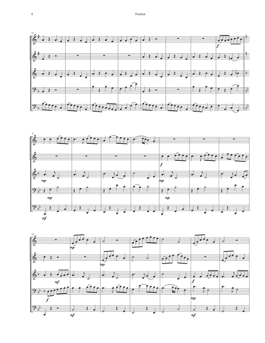 Foxtrot - from The Ballroom Dance Suite Brass Quintet scores gallery preview page 5