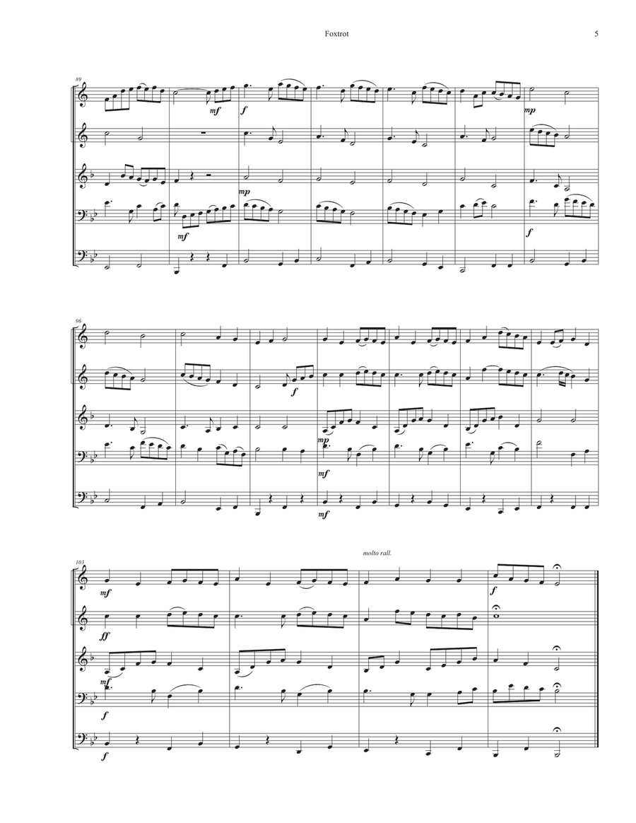 Foxtrot - from The Ballroom Dance Suite Brass Quintet scores gallery preview page 6