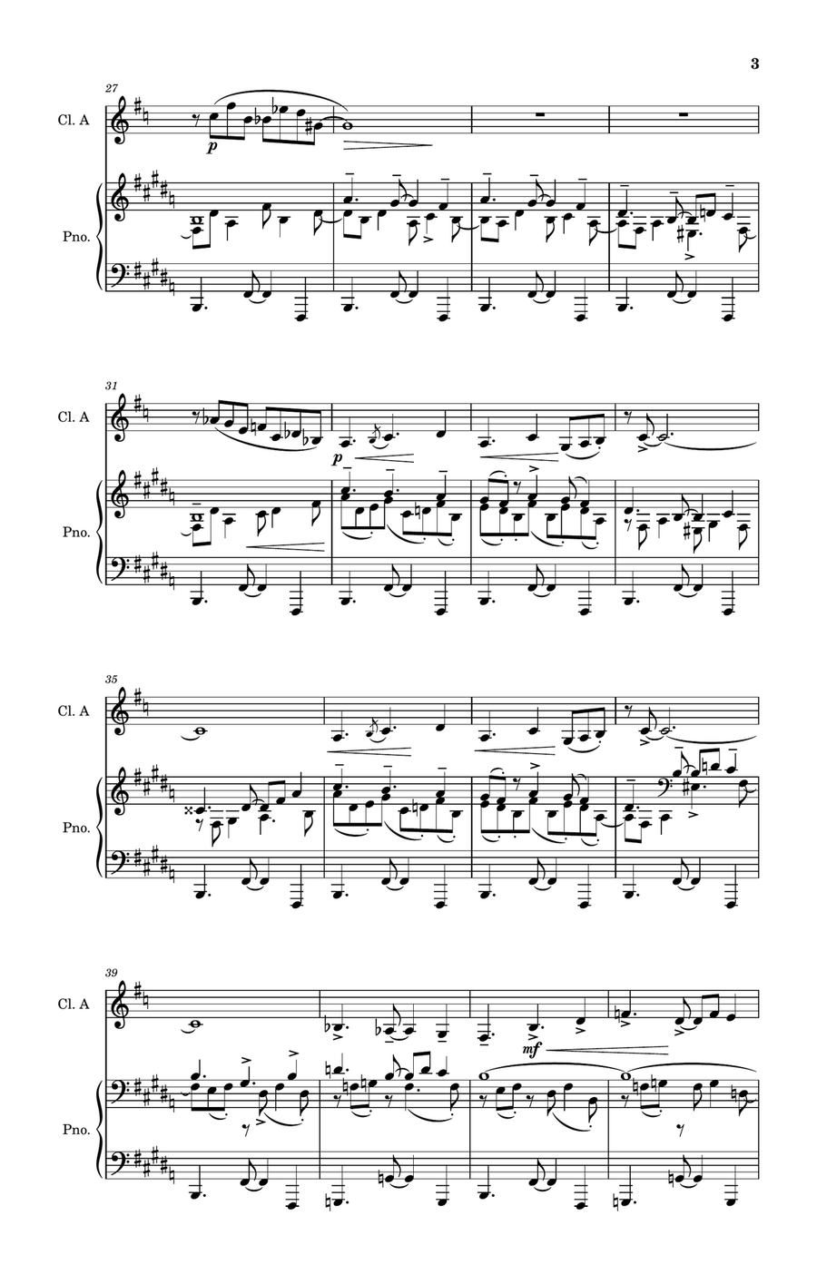 Sketch (Napev) B-Flat Clarinet scores gallery preview page 3