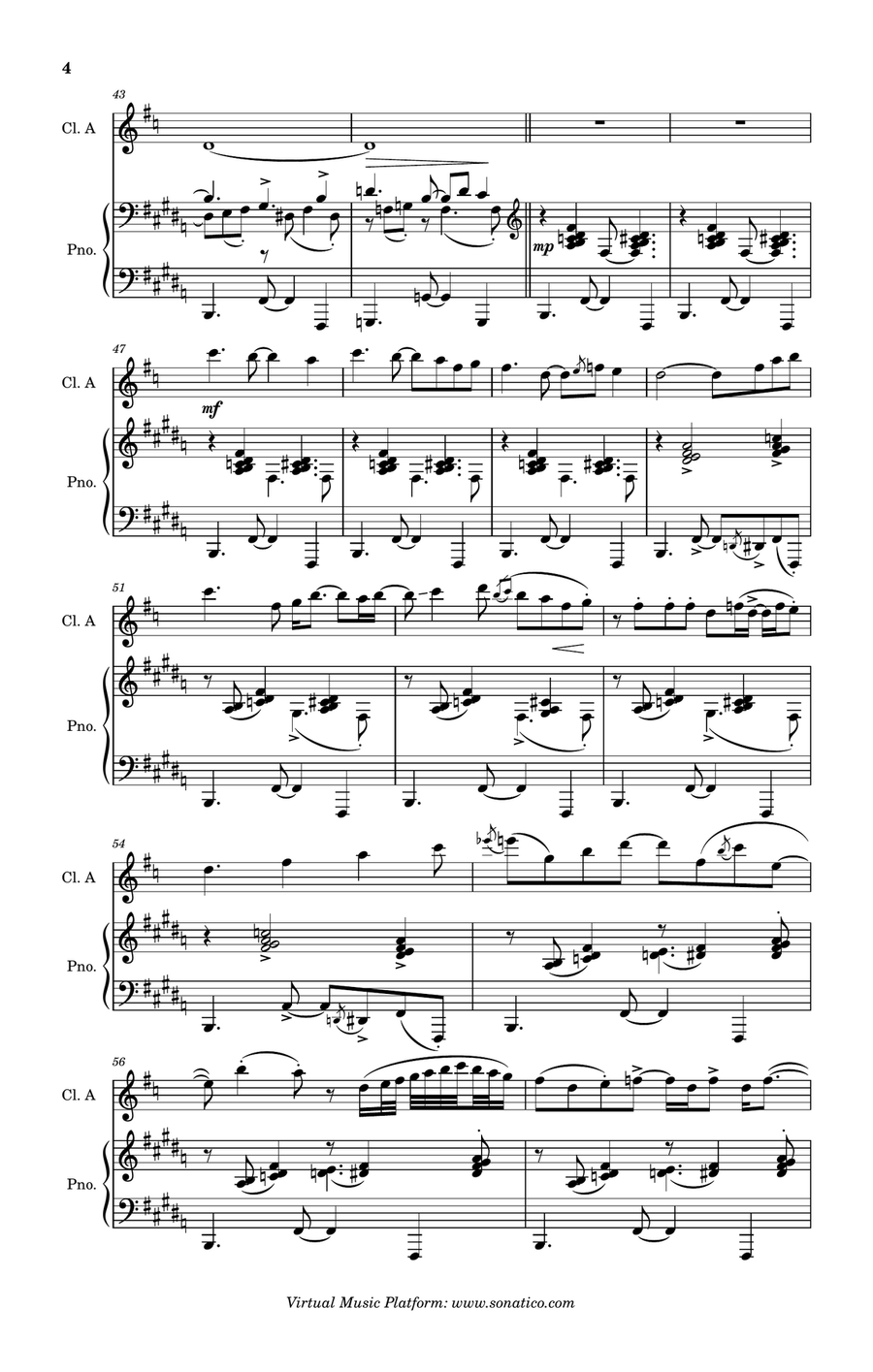 Sketch (Napev) B-Flat Clarinet scores gallery preview page 4