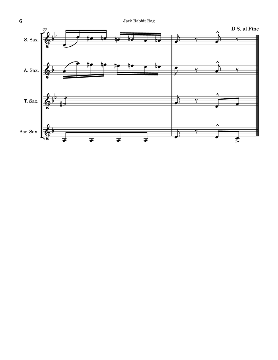 Jack Rabbit Rag Jack Rabbit Rag Saxophone Quartet scores gallery preview page 6