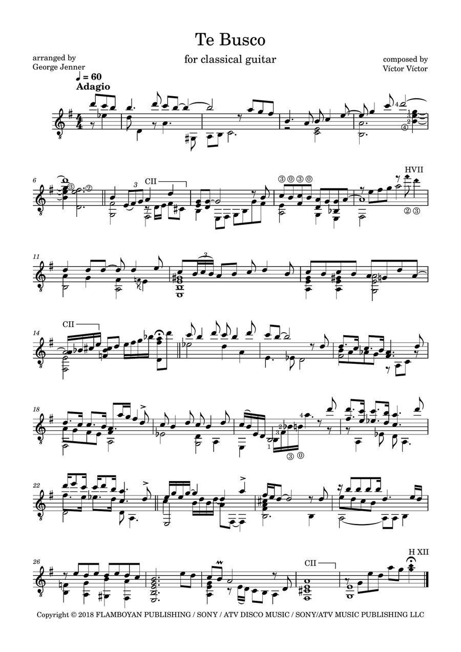 Te Busco Te Busco Acoustic Guitar scores gallery preview page 1