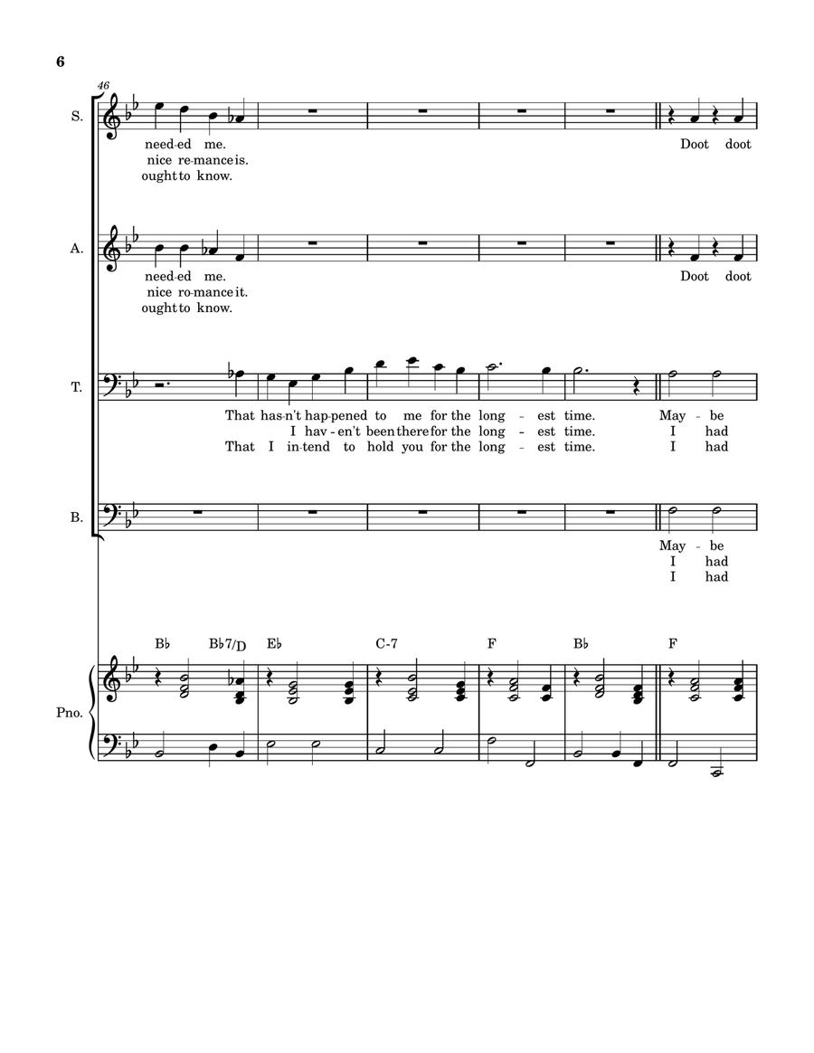 The Longest Time The Longest Time 4-Part scores gallery preview page 6