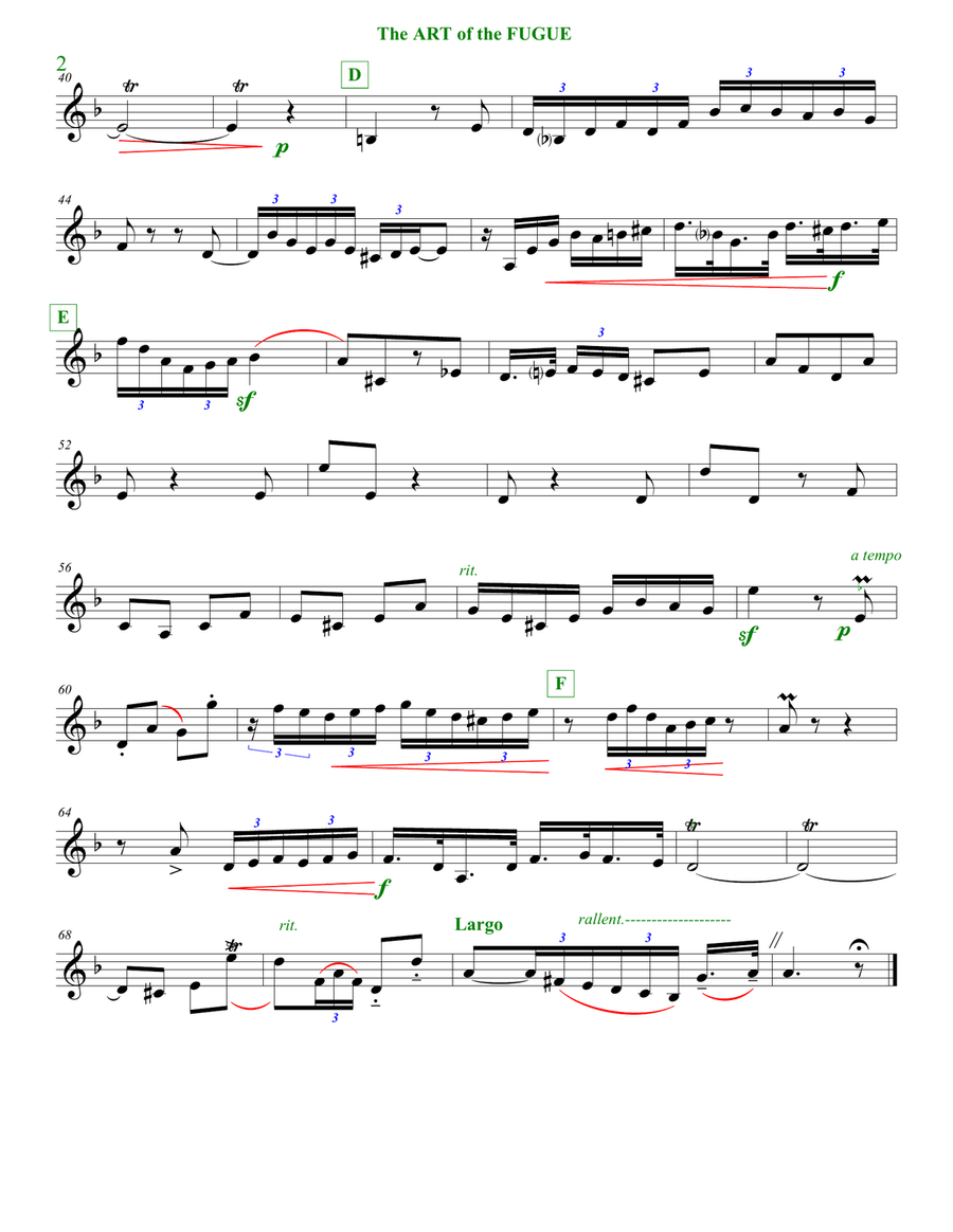 The Art of the Fugue: Fugue Two Brass Ensemble scores gallery preview page 5