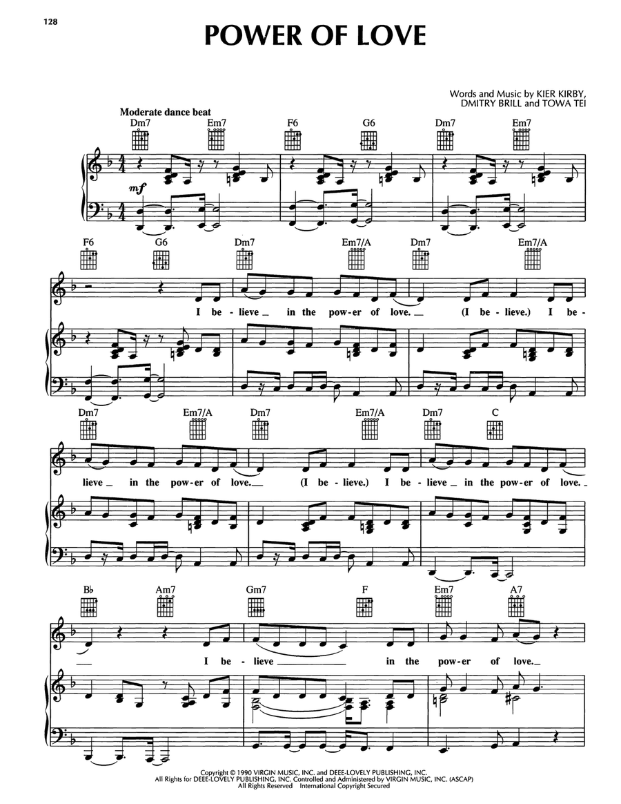 Power Of Love Power Of Love Piano, Vocal, Guitar scores gallery preview page 1