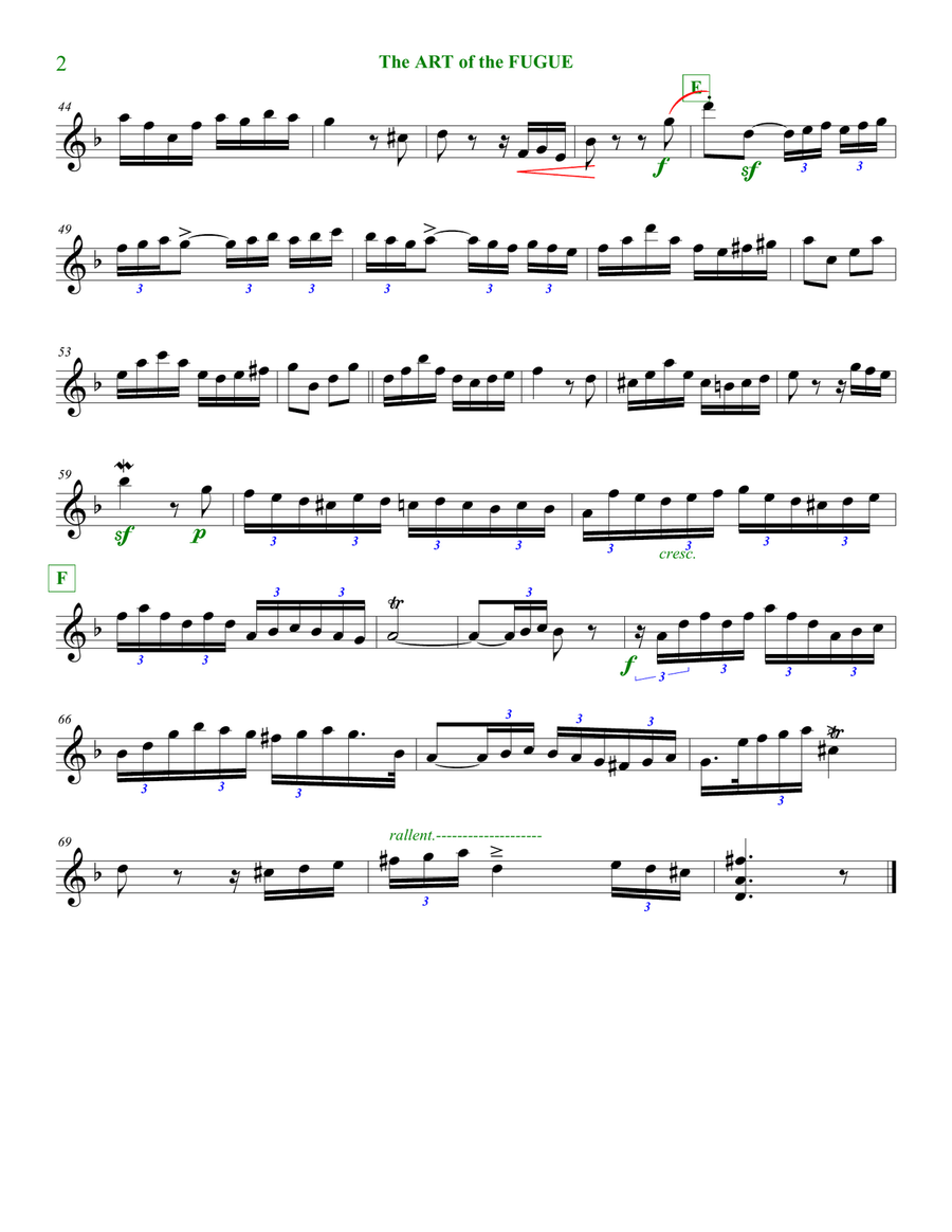 The Art of the Fugue: Fugue Two Woodwind Quintet scores gallery preview page 2