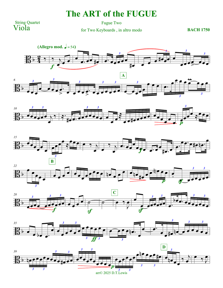 The Art of the Fugue: Fugue Two Woodwind Quintet scores gallery preview page 5