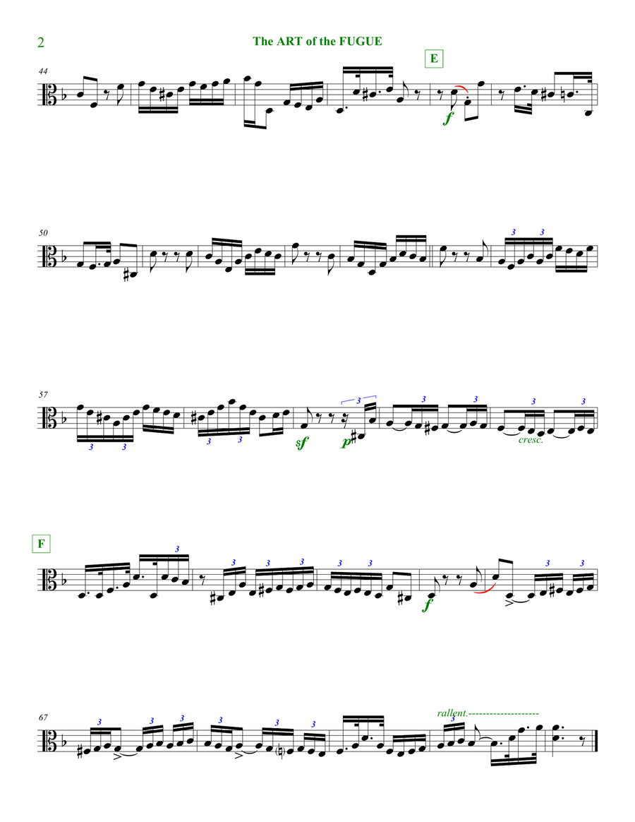 The Art of the Fugue: Fugue Two Woodwind Quintet scores gallery preview page 6