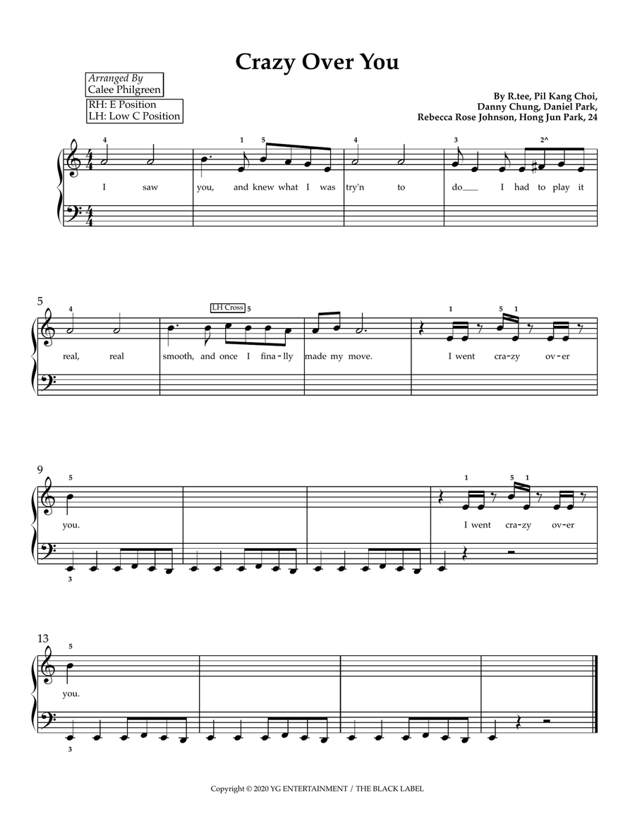 Crazy Over You Crazy Over You Easy Piano scores gallery preview page 1