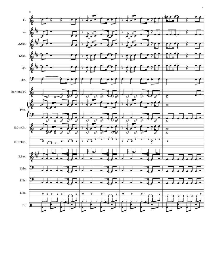 Back In Black Back In Black Marching Band scores gallery preview page 3