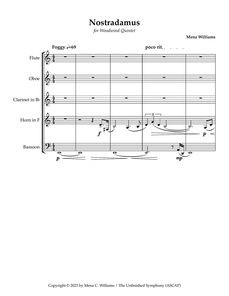 Nostadamus Woodwind Quintet scores gallery preview page 3