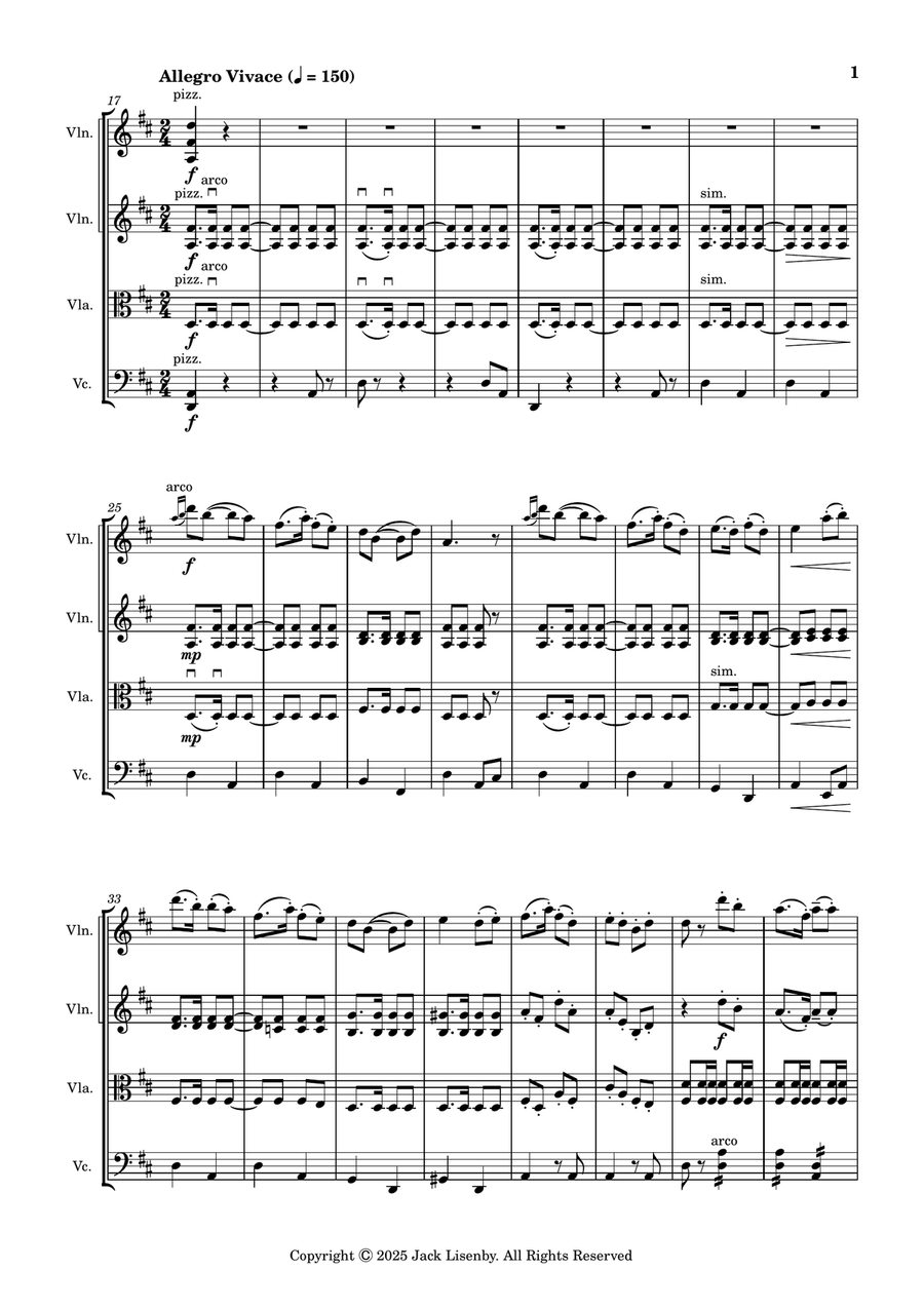 String Quartet in D Major 