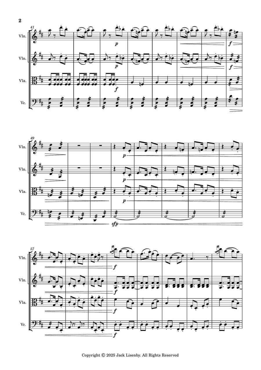 String Quartet in D Major 