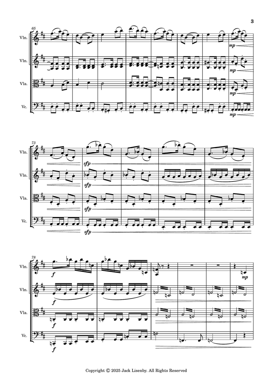 String Quartet in D Major 